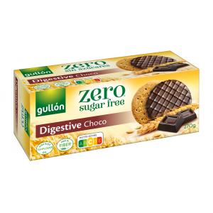 cukormentes KEKSZEK Gullon ZERO Choc Digestive étcsokoládés teljes kiőrlésű, cukormentes keksz 270 gr