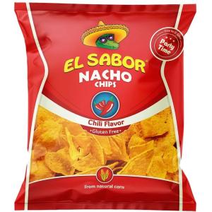 búzamentes CHIPSEK EL SABOR GLUTÉNMENTES NACHO CHIPS – CHILI 100 GR