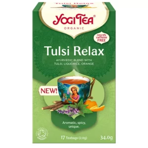 bio TEÁK YOGI TEA® BIO TEA – TULSI RELAX (PIHENTETŐ TULSI TEA) 30,6 GR
