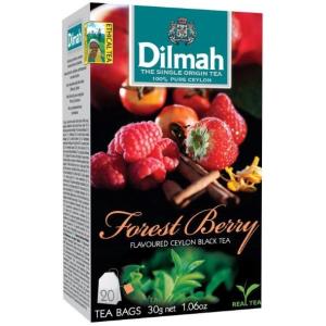 hozzáadott cukor nélkül TEÁK DILMAH Ceylon Black Tea Forest Berry – ceyloni fekete tea erdei gyümölcsökkel – 30 gr