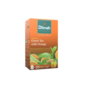 cukormentes TEÁK DILMAH Green Tea with Orange – narancsos, grapefruitos zöldtea – 30 gr 07. havi