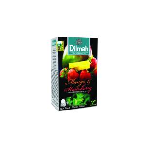 cukormentes TEÁK DILMAH Ceylon Black Tea Mango & Strawberry – ceyloni fekete tea mangó és eper – 30 gr