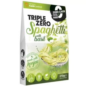 laktózmentes TÉSZTÁK Triple Zero Bazsalikomos spagetti konjac tészta – készétel 270 gr